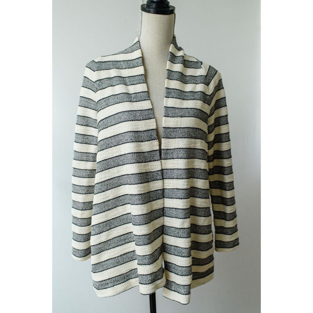 Ann Taylor Loft Women's Striped Open Front Cardigan Sweater S 70065